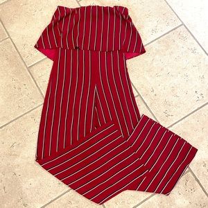 Red striped jumpsuit